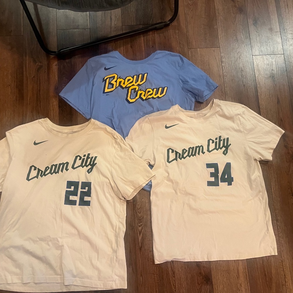 Milwaukee Bucks and Brewers shirts